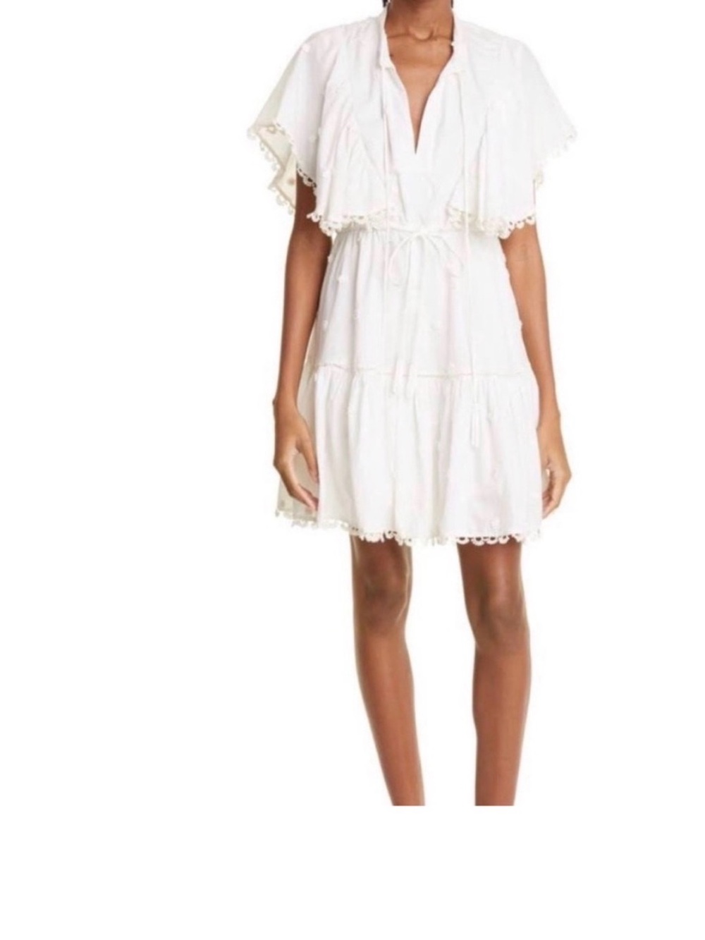 NWT Farm Rio Off White 3D Flower Mini Dress (Size L)